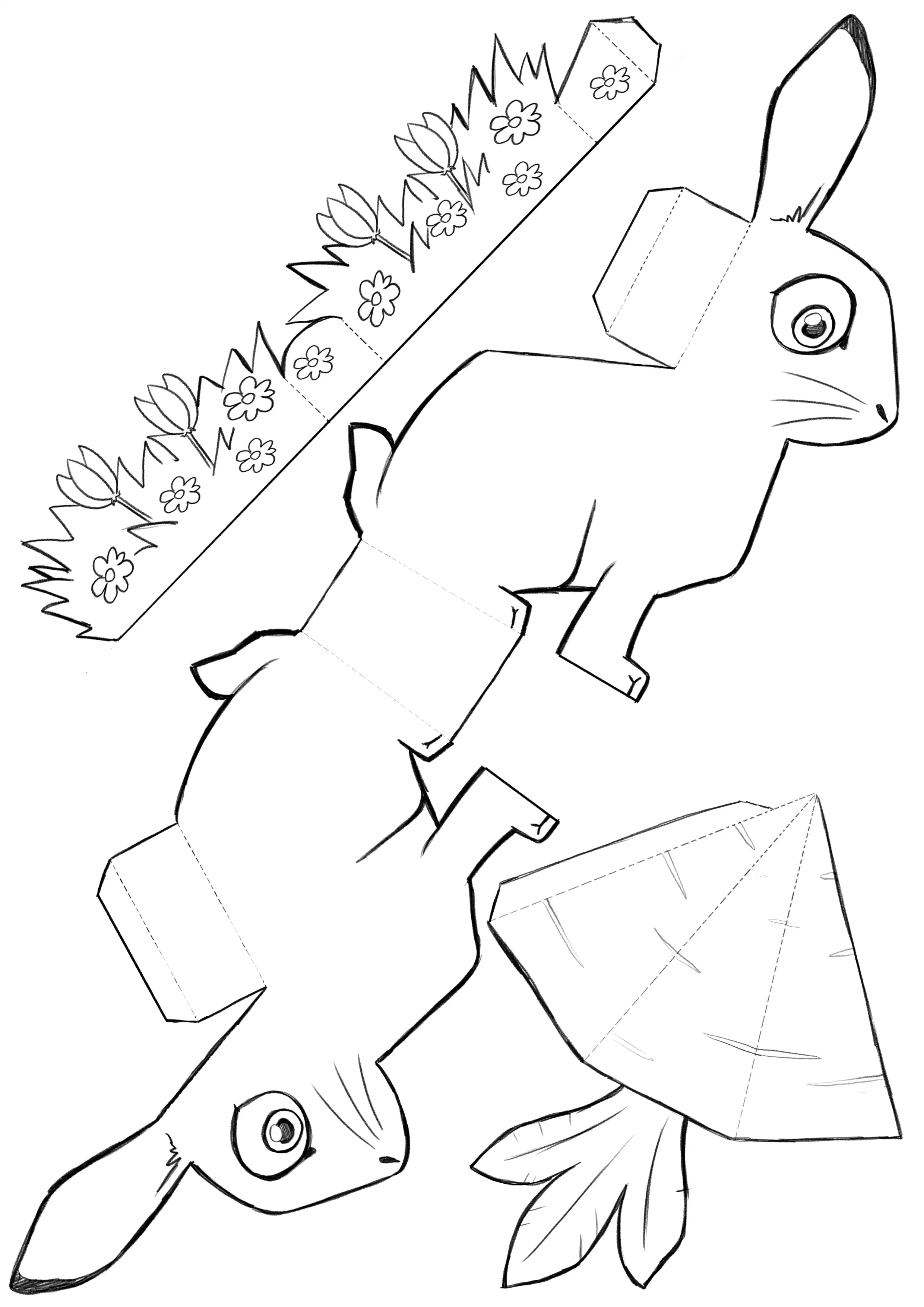 Vorlage Osterhasen basteln